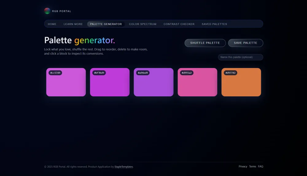 RGB Portal palette generator