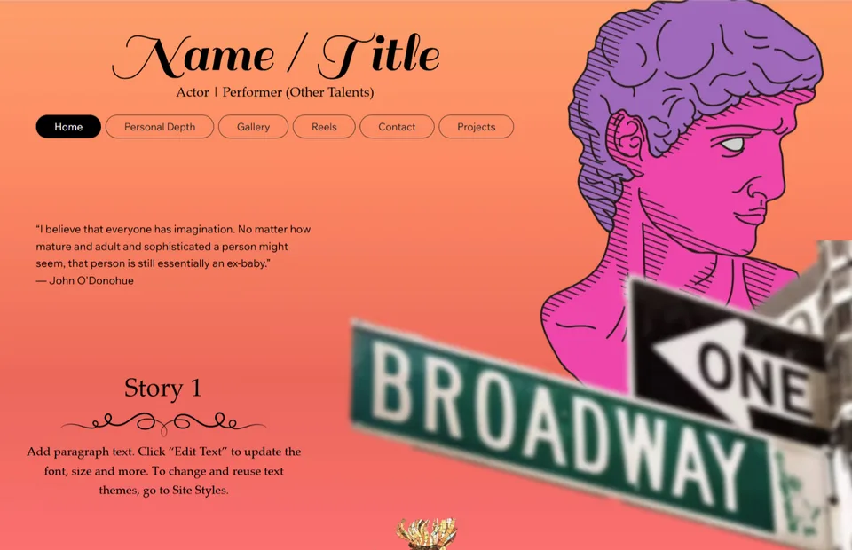 Staple Templates Performing Arts Wix Template