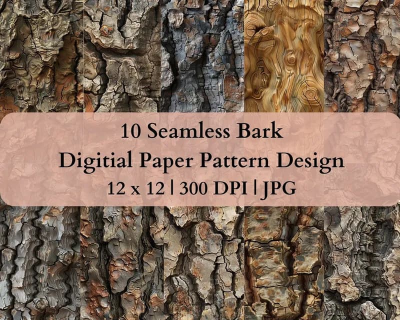 10 Seamless Bark Digital Transfer Paper Pattern Design