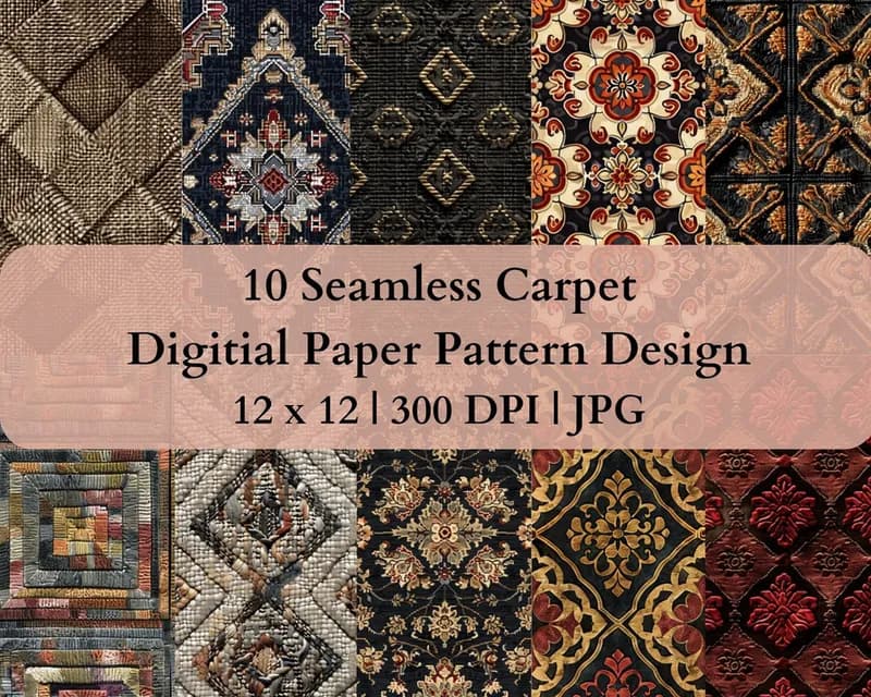 10 Seamless Carpet Digital Transfer Paper Pattern Design