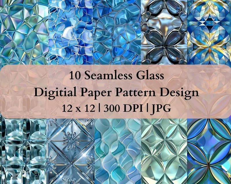 10 Seamless Glass Digital Transfer Paper Pattern Design