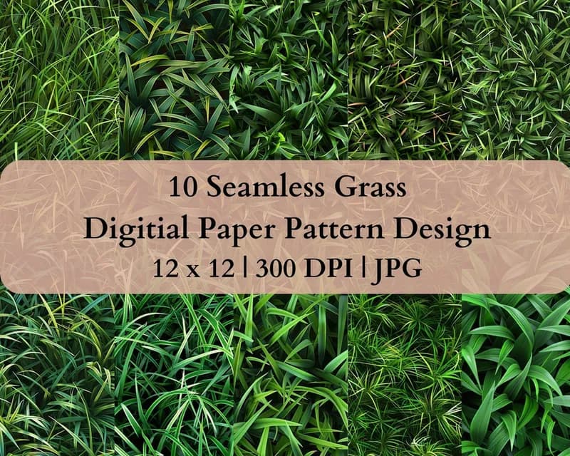 10 Seamless Grass Digital Transfer Paper Pattern Design