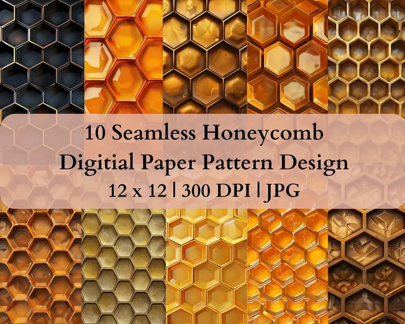 10 Seamless Honeycomb Digital Transfer Paper Pattern Design