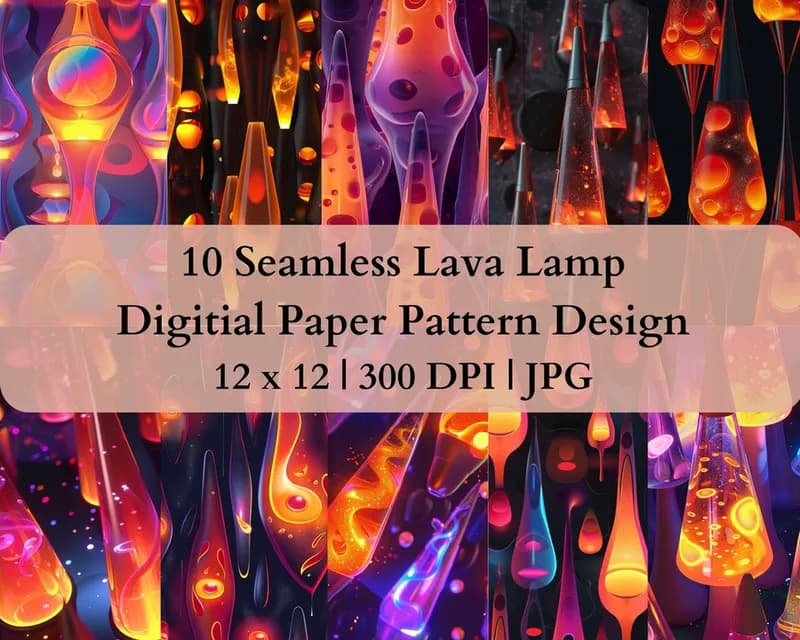 10 Seamless Lava Lamp Digital Transfer Paper Pattern Design