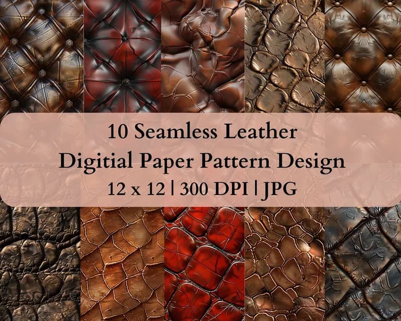 10 Seamless Leather Digital Transfer Paper Pattern Design