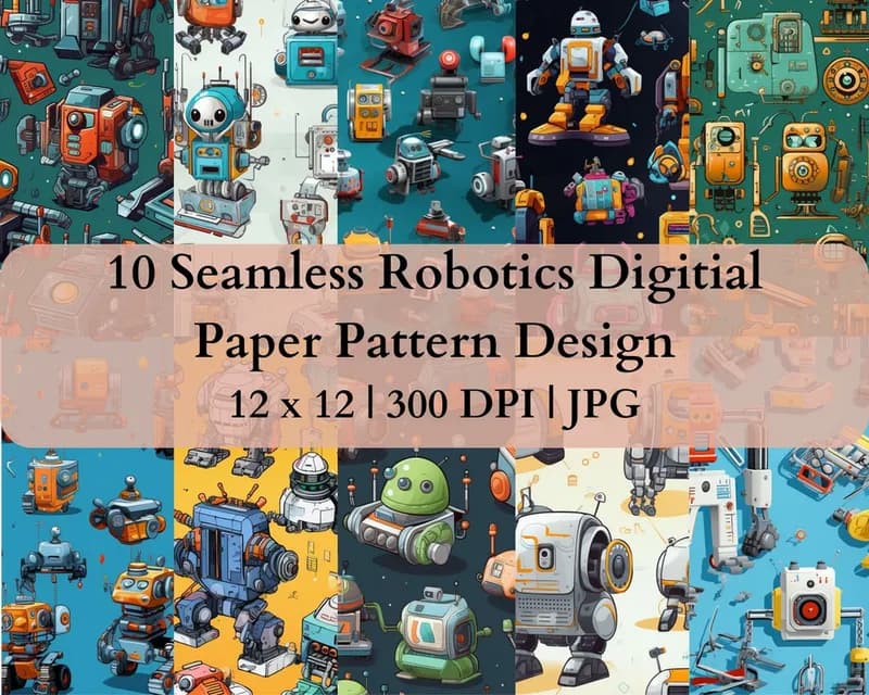 10 Seamless Robotics Digital Transfer Paper Pattern Design