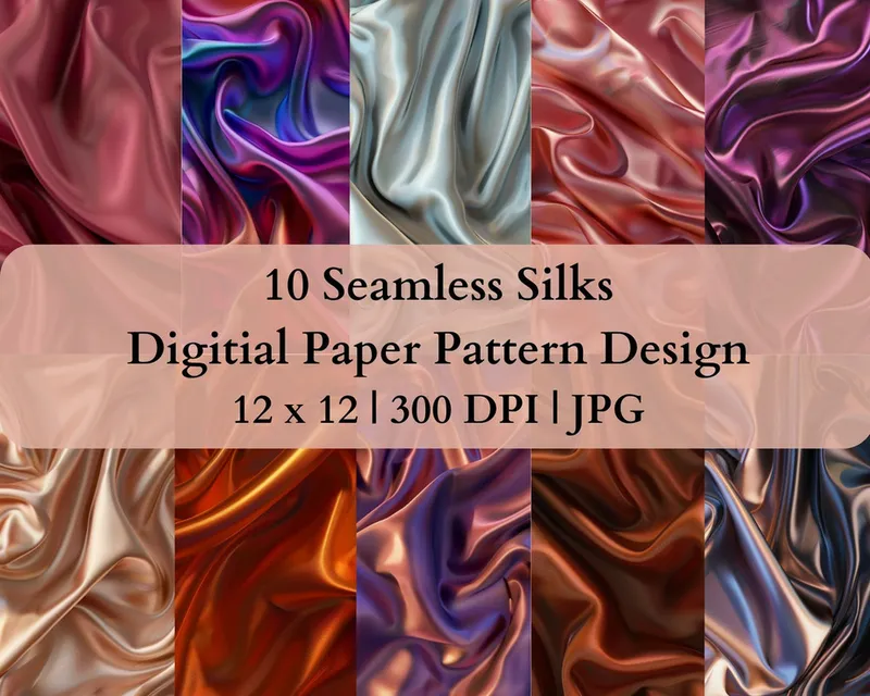 10 Seamless Silks Digital Transfer Paper Pattern Design