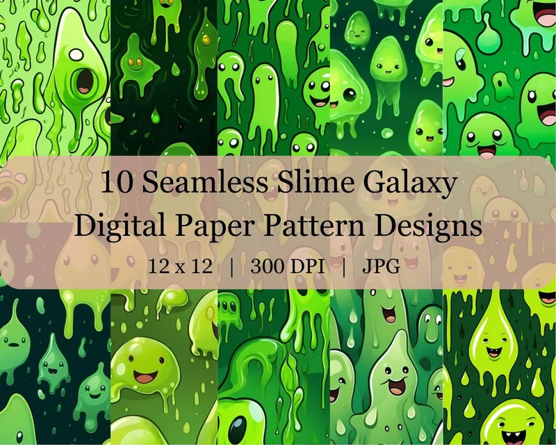 10 Seamless Slime Digital Transfer Paper Pattern Design