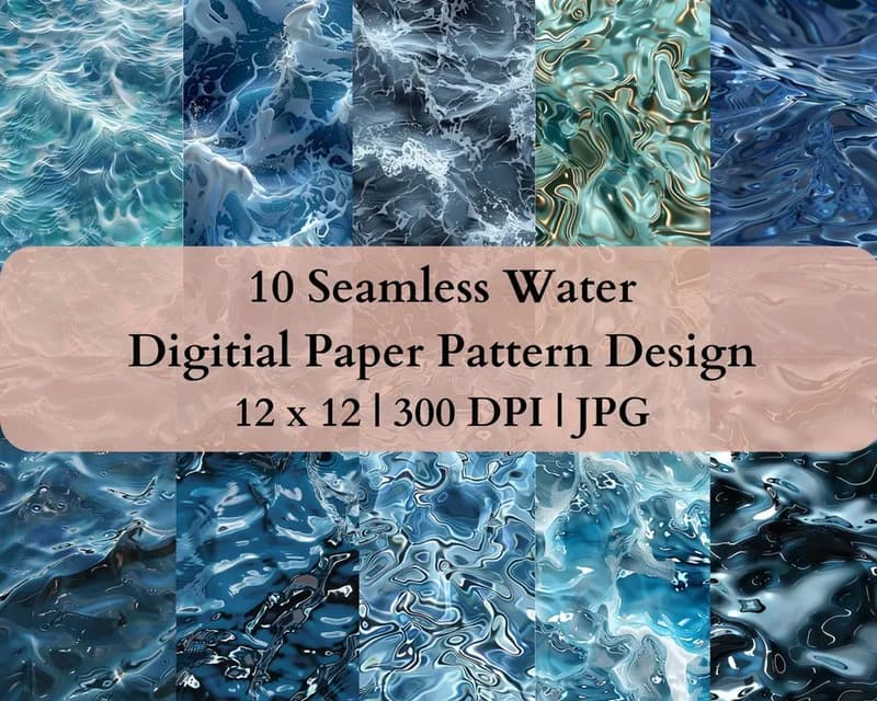 10 Seamless Water Digital Transfer Paper Pattern Design