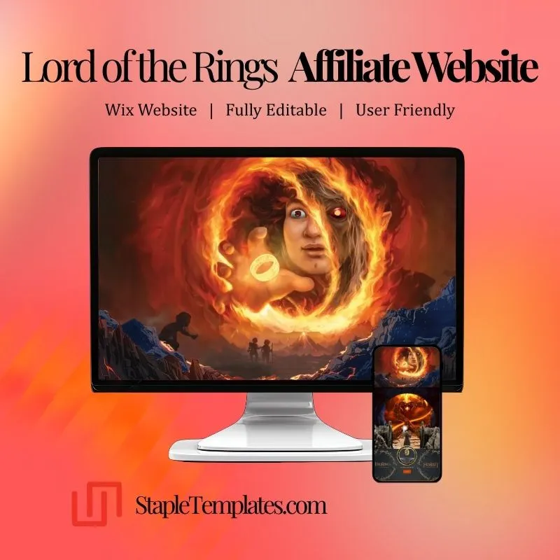Lord of the Rings and The Hobbit Wix Amazon Affiliate Website Template