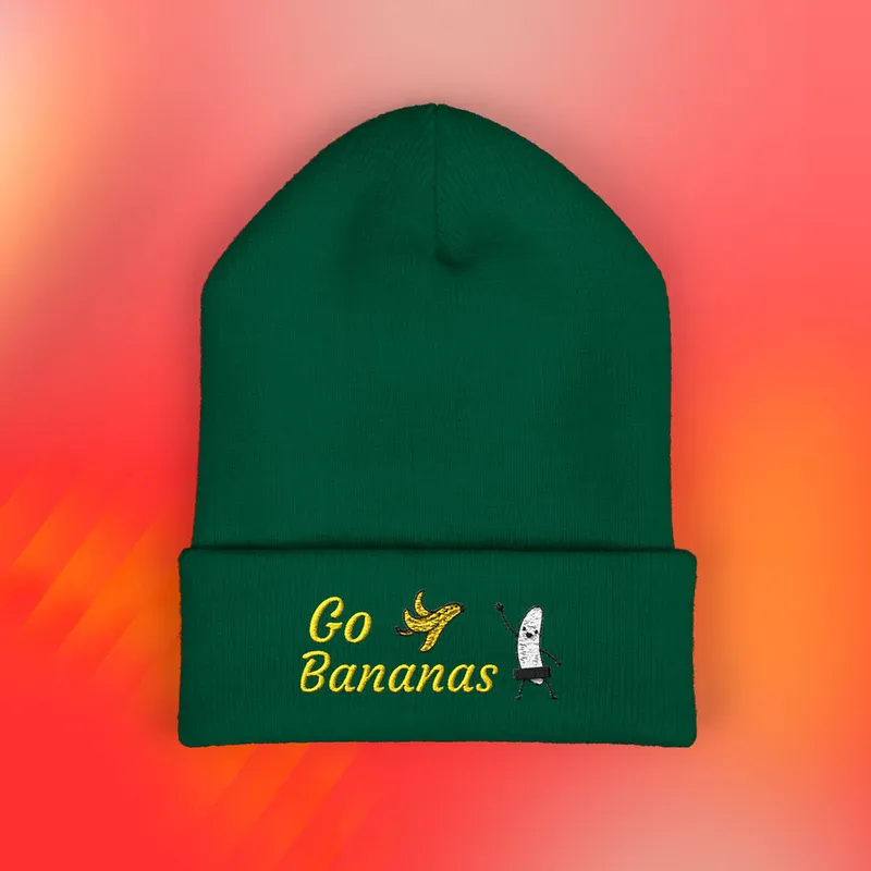 Unisex Embroidered Beanie Go Bananas Nude Streaking Banana Hat