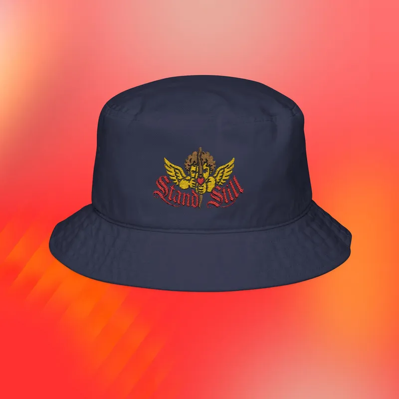 Unisex Embroidered Bucket Hat Stand Still Cupid Love Arrow