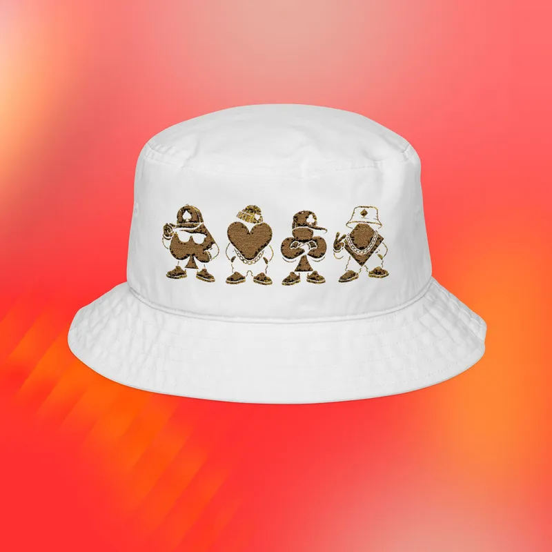 Unisex Streetwear Embroidered Bucket Hat Poker Playing Card Suits